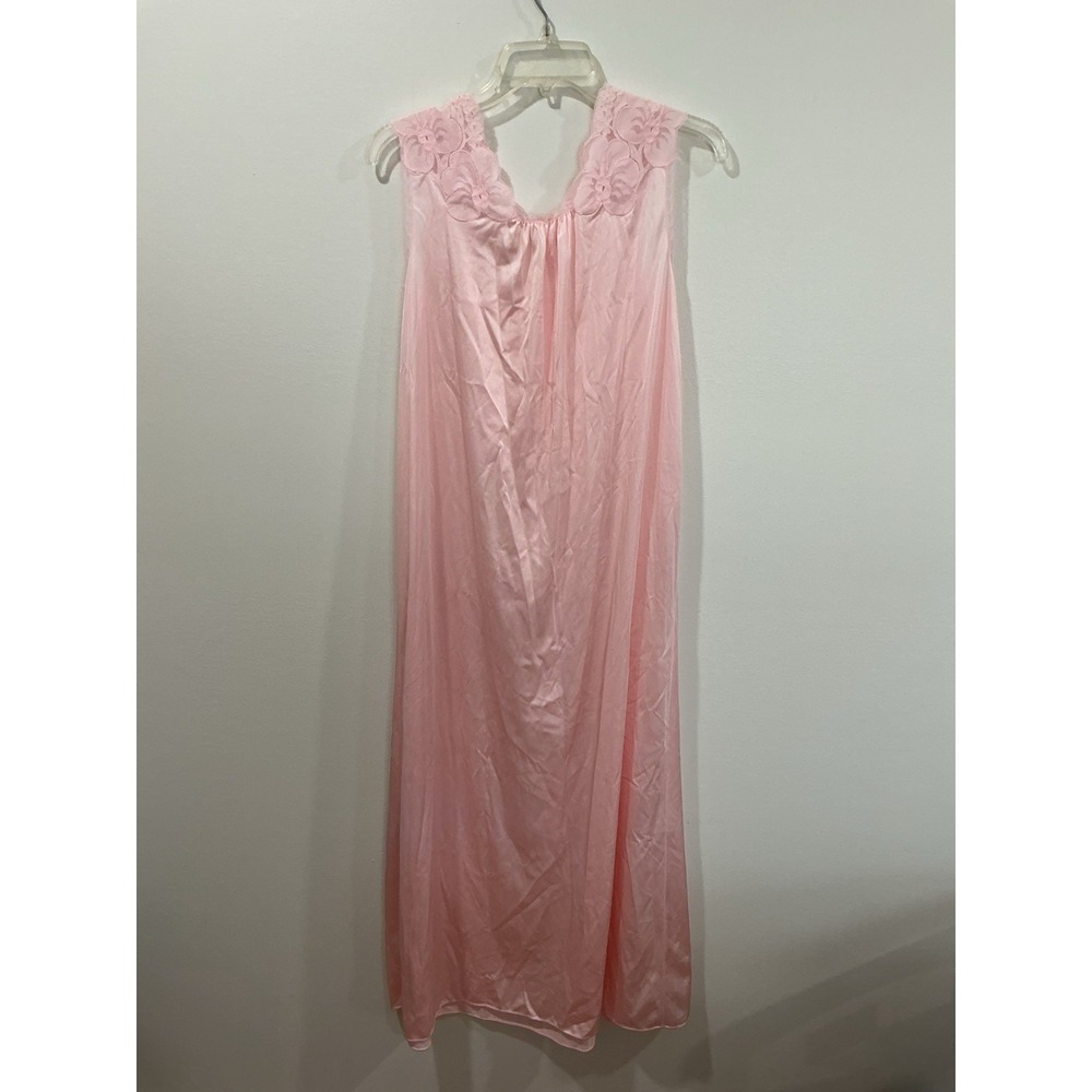 Vintage Vanity Fair 2 Pc Pink Lace Nightgown & Robe Peignoir Set Size Small - Picture 9 of 11